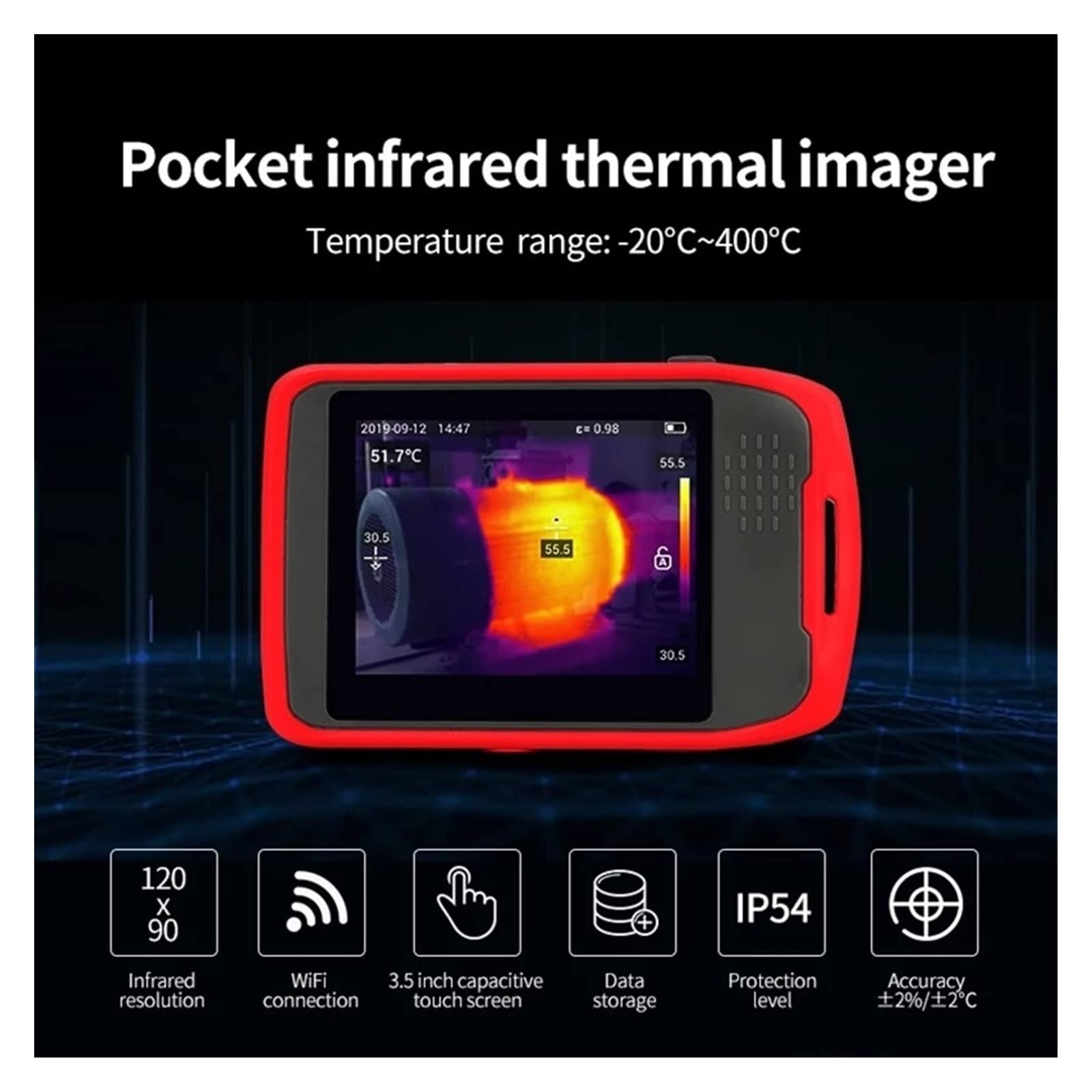 Kamera Termowizyjna, Przenośna kamera termowizyjna o rozdzielczości 10800 pikseli do naprawy temperatury termicznej kamery termowizyjnej RęCzna Kamera Na Podczerwień