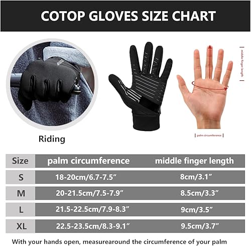 Miniatura 6 de COTOP Winter Sport Glove for Men Women, Warm Touchscreen Gloves with Thin Liner, Waterproof Riding Gloves for Cycling, Running, Hiking, Climbing,