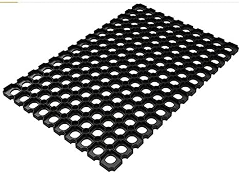 AMRO HOME NEEDS PVC Rubber Antislip Traps Mud/Dirt Entrance Hollow Mat (41x61 cm, Black)