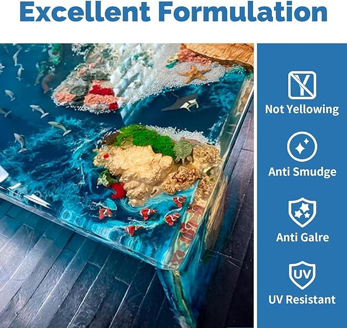 Miniatura 4 de Kit de resina epoxi transparente de 72 onzas, sin burbujas, sin amarillamiento para mesas de río, pintura de resina artística, fundición y