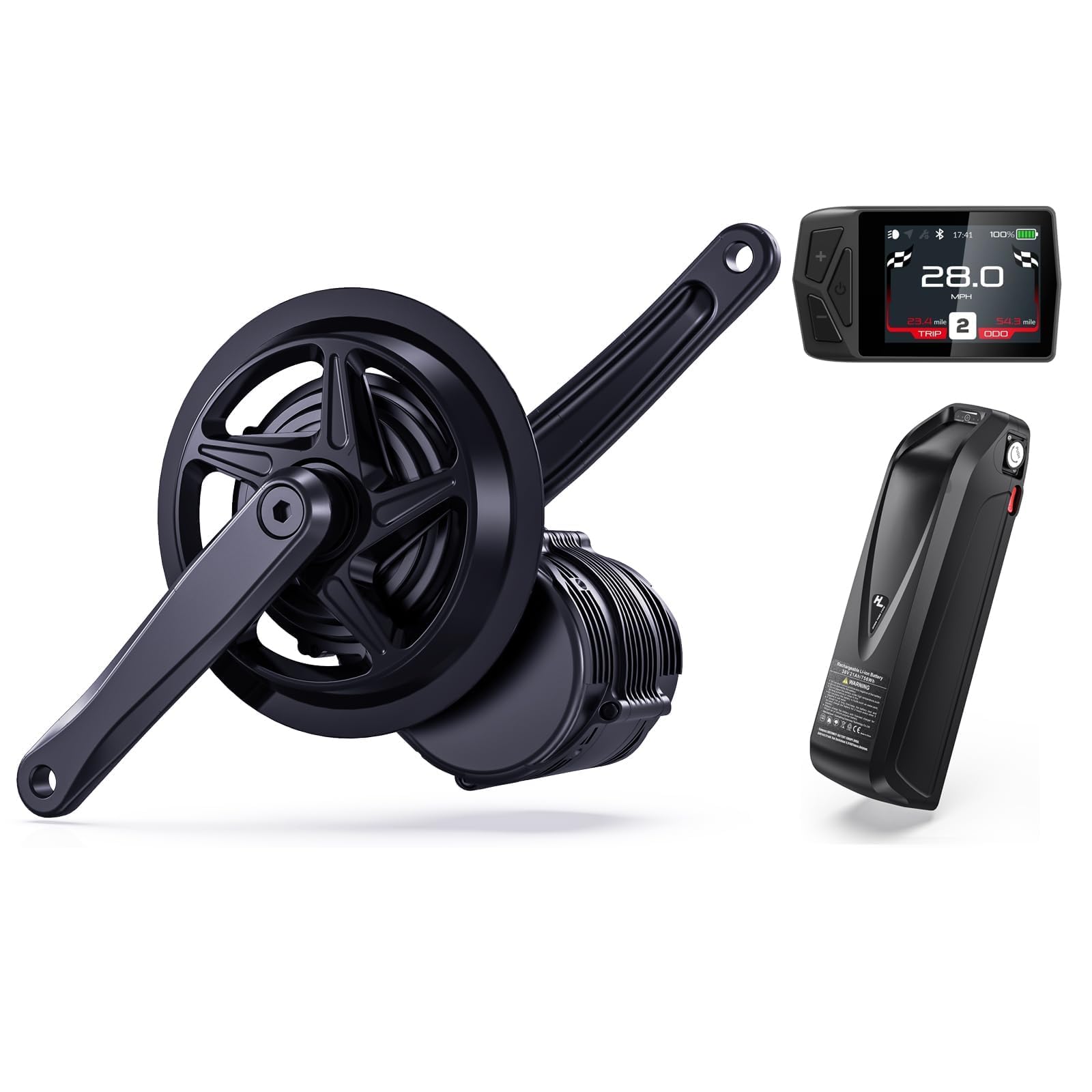 TSDZ8 750W Mid-Drive Ebike Conversion Kit with Optional Battery - Upgrade Your Ride with Powerful Electric Bike Kit (68mm/73mm BB Length, Universal Fit)