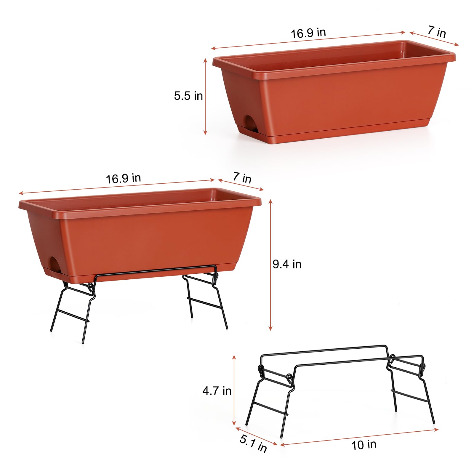 Vrisa 4 Pack Plant Stands with Flower Pot Metal Plant Stand Indoor with Plant Pots Outdoor Plant Stands for Patio Rustproof Iron Flower Pot Stand Black Supports Display Rack for Home & Garden Decor