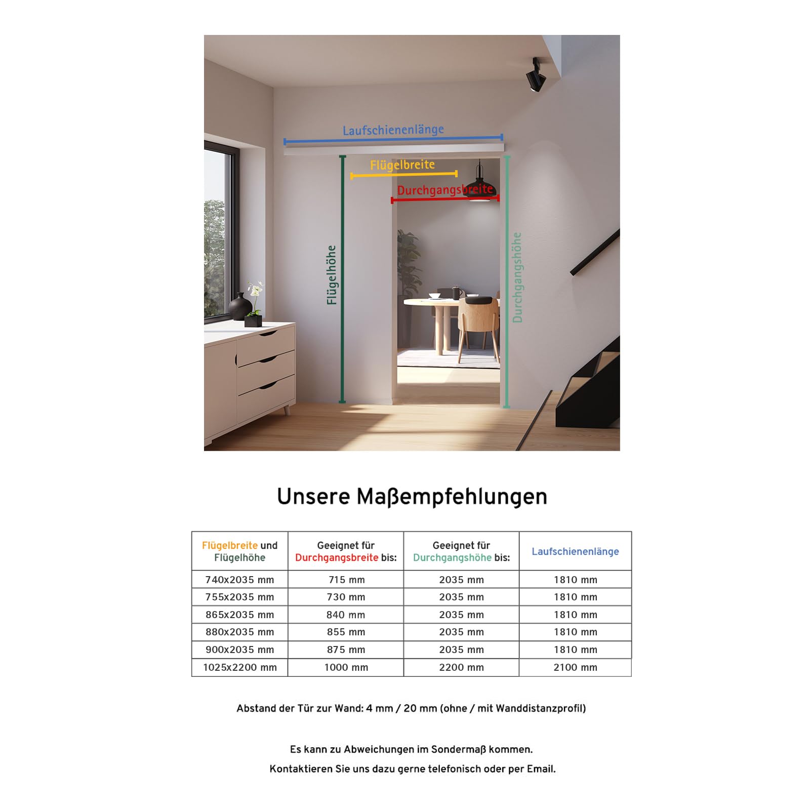 inova Glasschiebetür 880x2035 mm Komplettset Klarglas mit Alu Rahmen schwarz inkl. Softclose