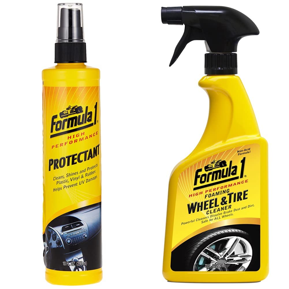 Formula 1 615006 Protectant (295 ml) & Formula 1 615254 High Performance Foaming Wheel Cleaner (680 ml)