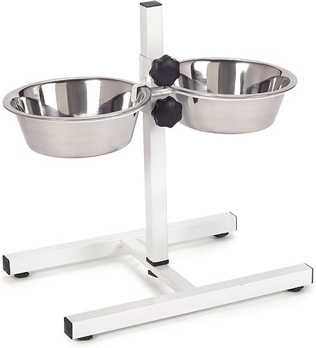 Miniatura 7 de Pro Select Stainless Steel Adjustable Dog Diner Bowl with Two Pet Food Bowls