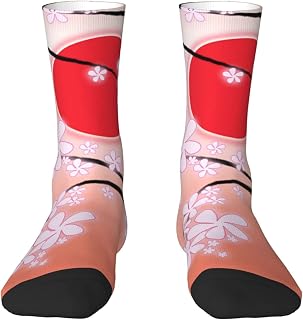 IUBBKI Athletic Socks Asian Pink Flower Japan Walking Socks Anti-Slip Office Socks Breathable Work Socks For Outdoor Hiking Football 40Cm