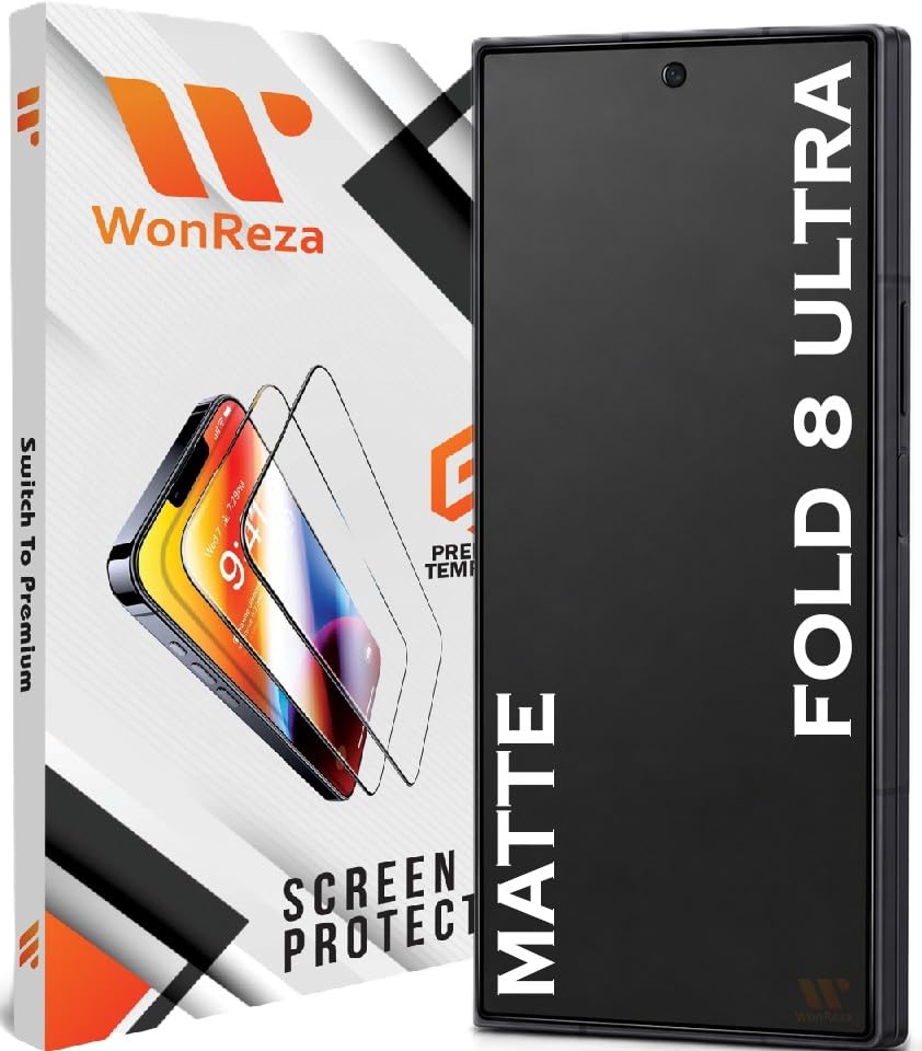 Image of Pack 1- Matte Screen Glass Protector for Samsung Galaxy Z Fold 8 Ultra 5G Matte Tempered Glass Edge to Edge [Anti-FingerPrint | Anti-Glare] - installation Kit