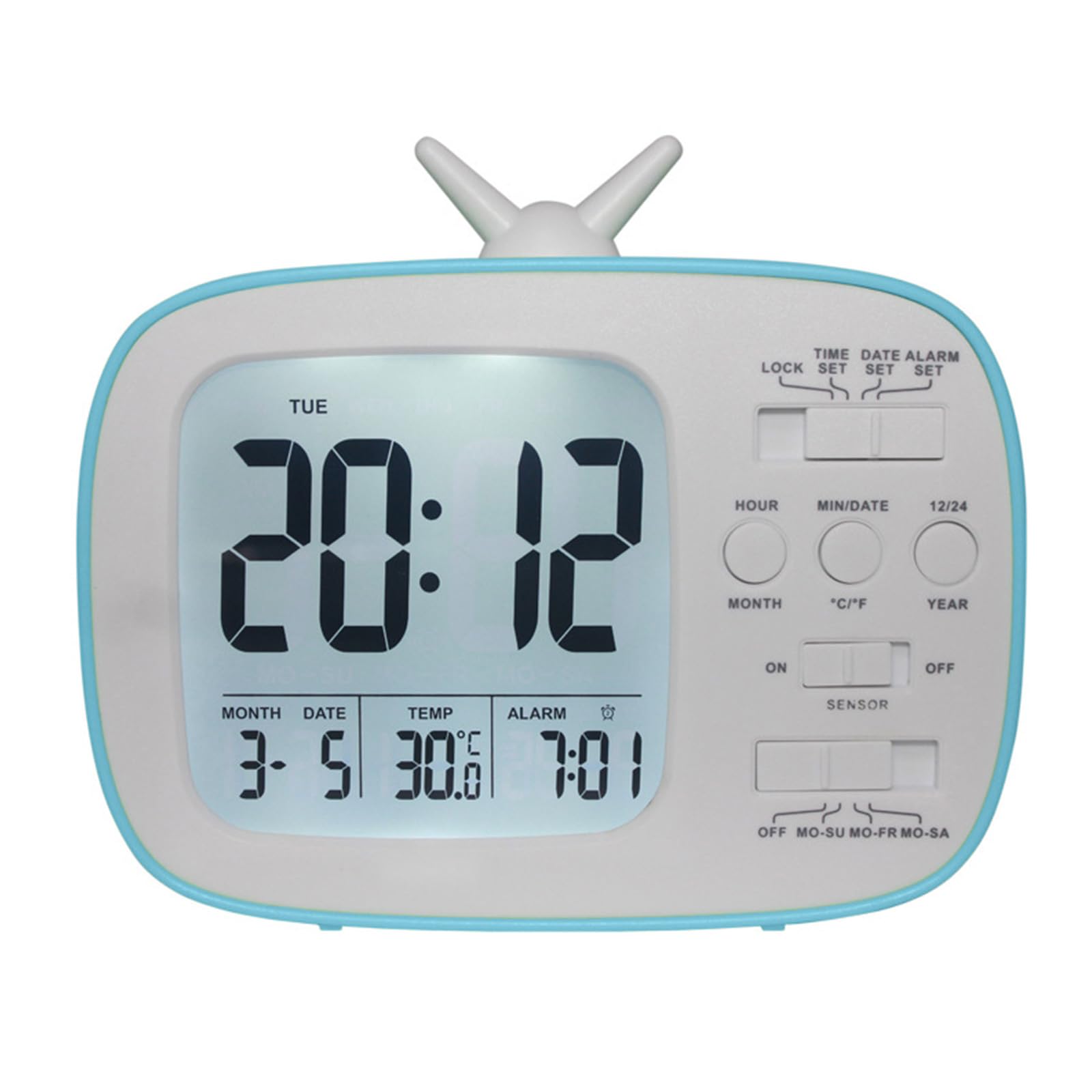 Nucelit Multifunctional Bedsides Alarm Clock with Snoozes Function Digital Alarm Clock for Children Student Digital Bedsides