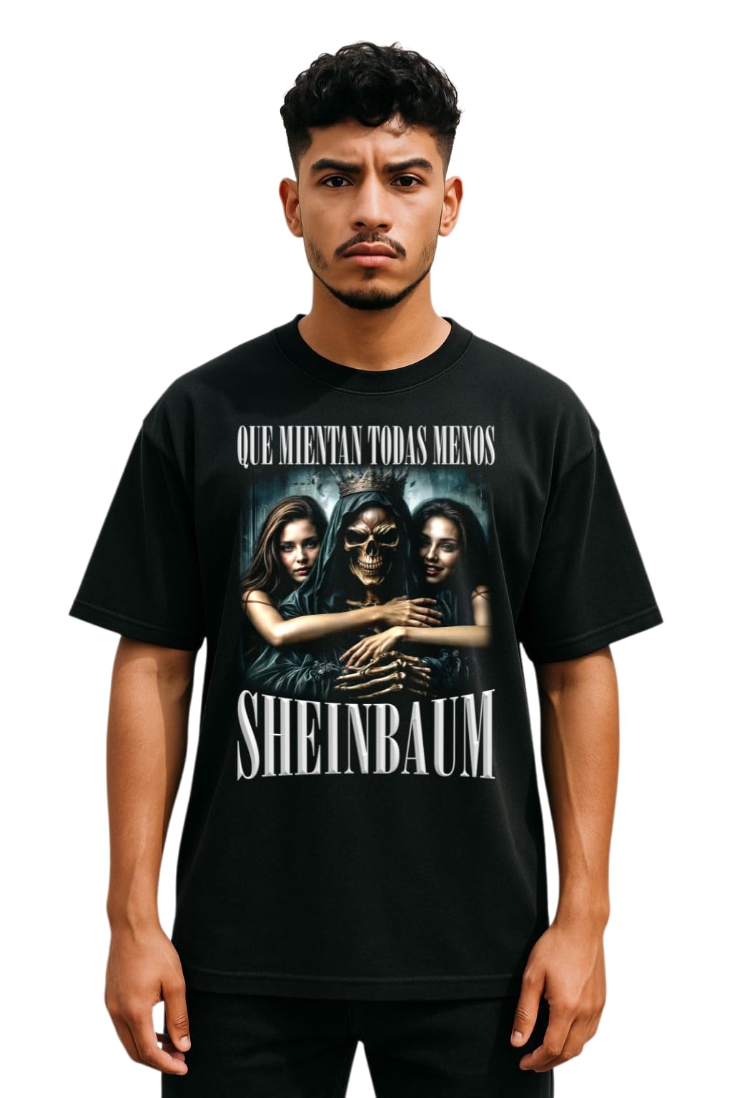 Genérico Playera calacas chidas Gym| Hombre Manga Corta Estampada algodón Que mientan Todas - M