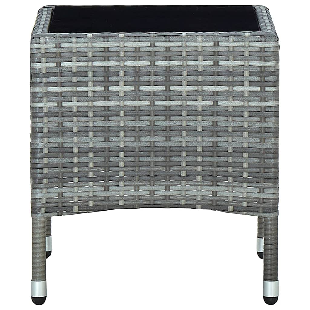vidaXL Table de Jardin Table Basse de Patio Table d'Appoint de Terrasse Table d'Extérieur Meuble de Jardin Gris 40x40x45 cm Résine Tressée