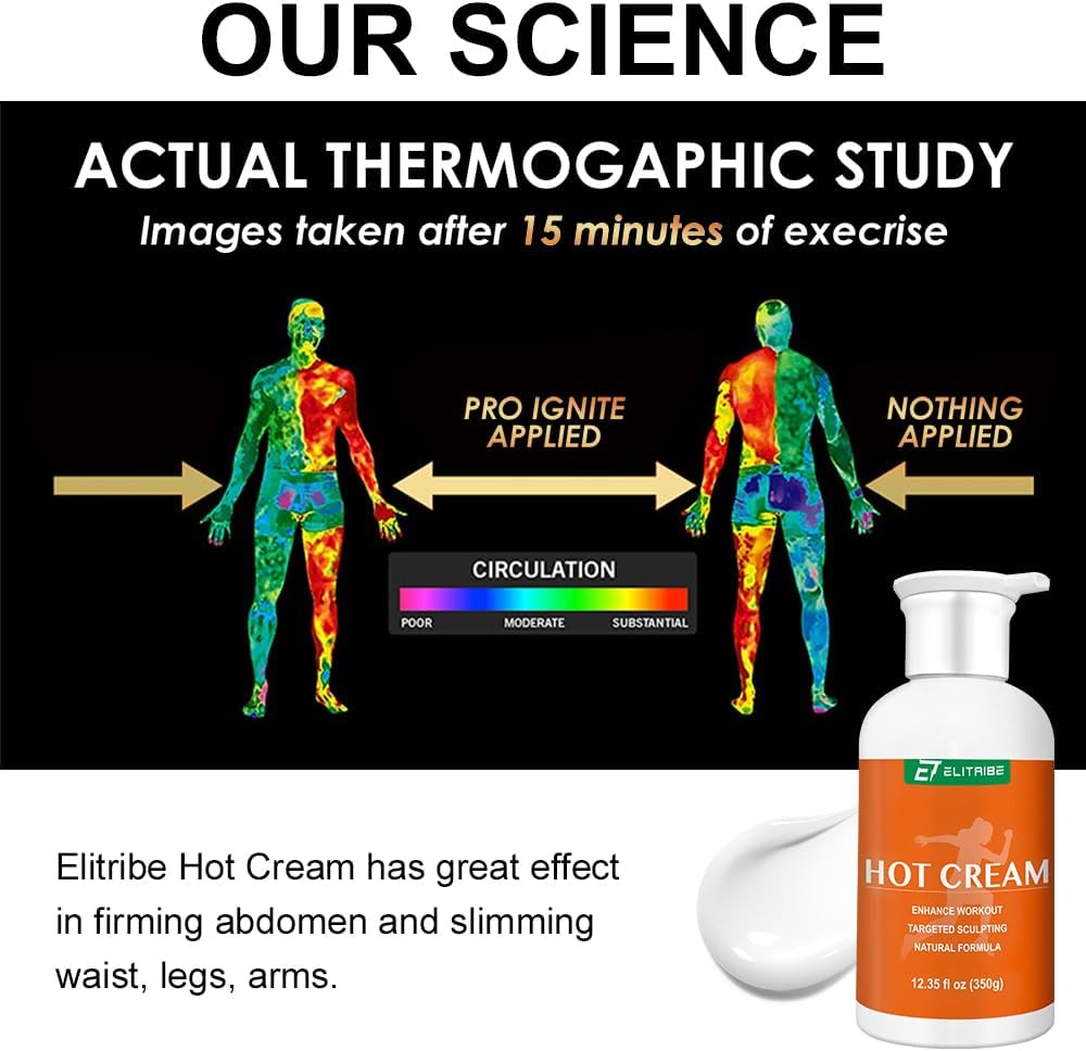 Hot Cream Sweat Enhancer Lotion for Women and Men and Body Sculpting Cellulite Workout Ultra Moisturizing and Invigorating Body Firming Cream with Natural Oils - 12.34 Fluid Ounce