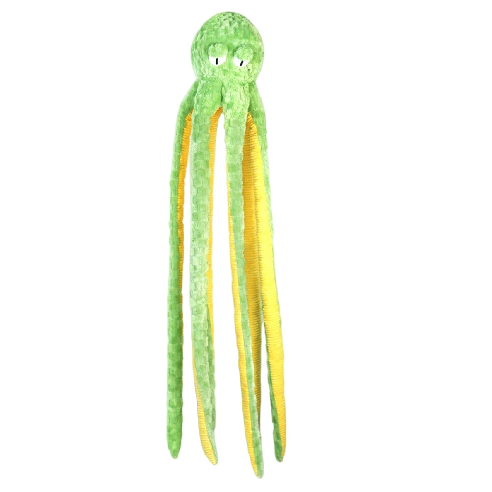 Jouet pour chien pieuvre, 40 pouces, jouets interactifs couinants pour mâcheurs agressifs, pieuvre en peluche douce et respectueuse de la peau pour soulager l'ennui, réduire l'anxiété, peluche vert