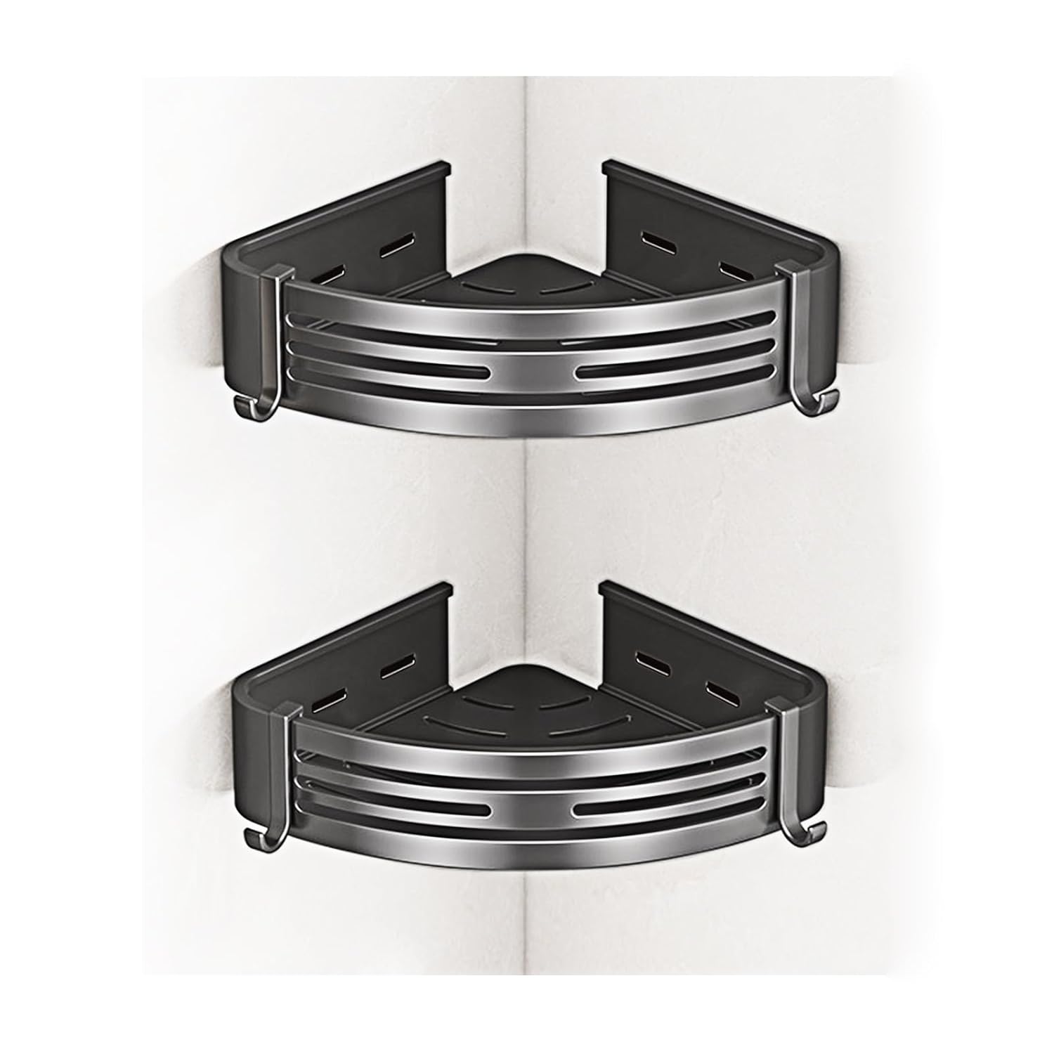 Lancher Adhesive Corner Shower Shelf No Drilling Corner Bathroom Shelf Shower Rack Kitchen Rack Bath Rack With Towel