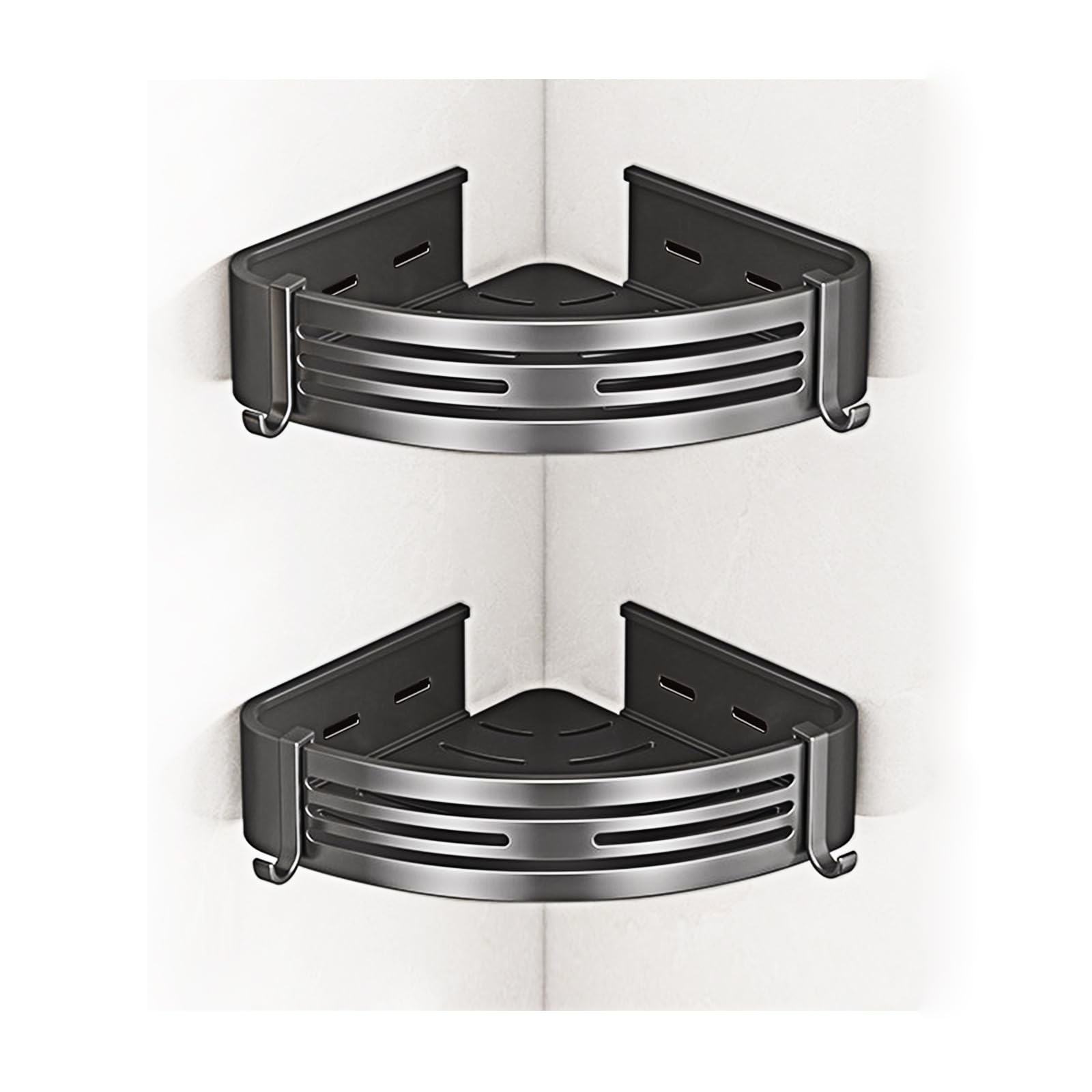 Lancher Adhesive Corner Shower Shelf No Drilling Corner Bathroom Shelf Shower Rack Kitchen Rack Bath Rack With Towel
