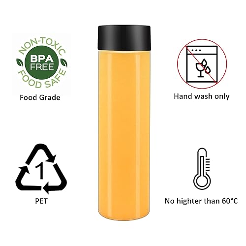 Miniatura 3 de ZMYBCPACK Paquete de 12 botellas de jugo de plástico transparente PET de 136 onzas 135fl oz con tapas negras botellas de plástico para batidos
