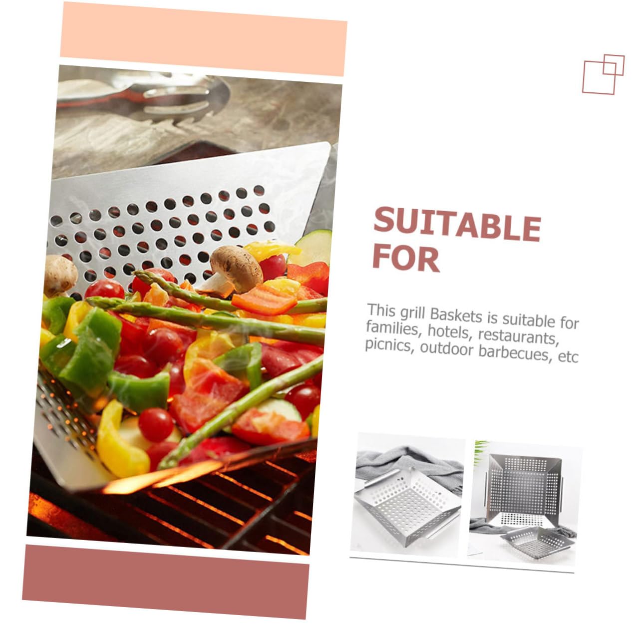 POPETPOP 2pezzi Grigliata Inossidabile Per Bbq Multifunzionali Per Grigliate All e Picnic
