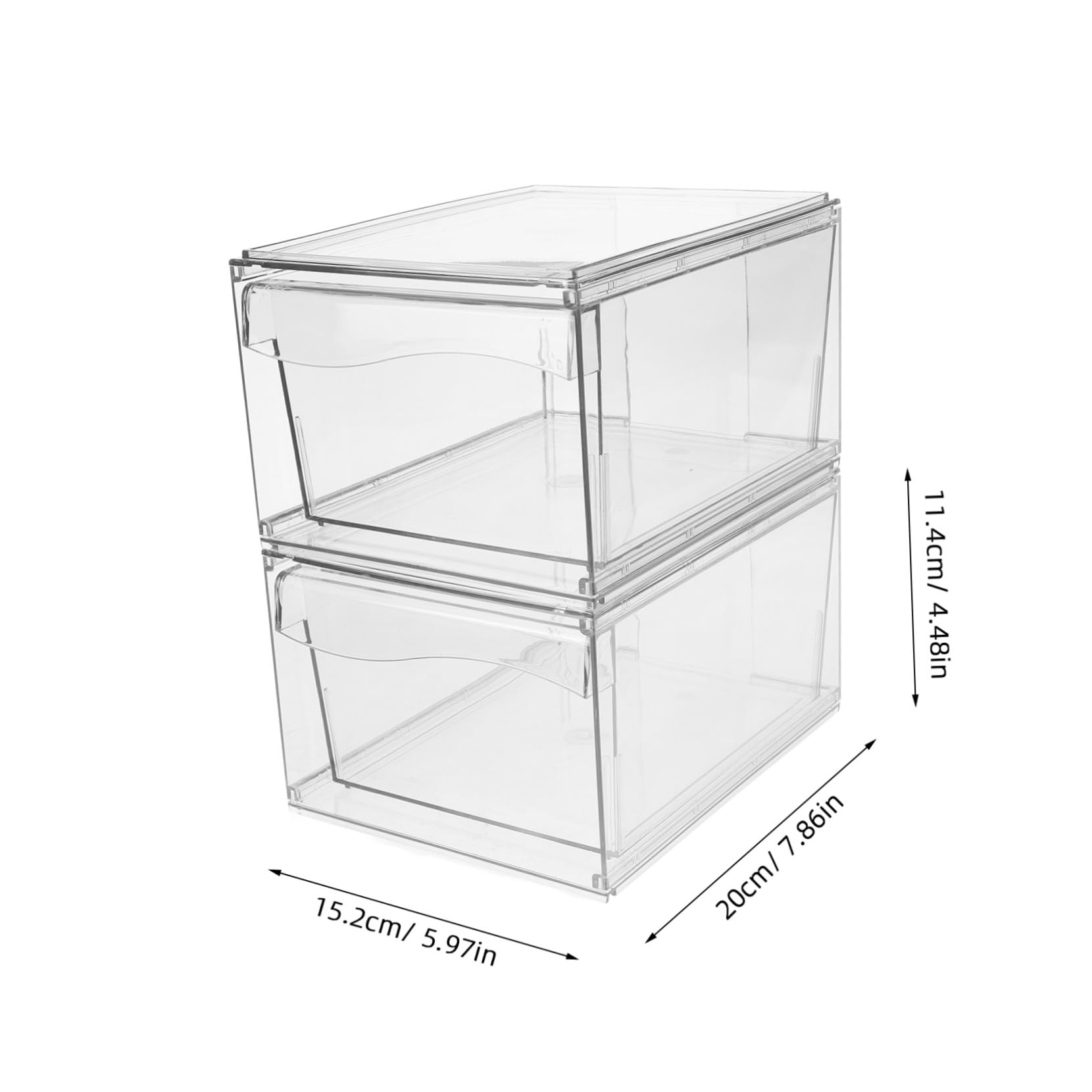 Ipetboom 2 Stück Teiliges Organizer Multifunktionale Aufbewahrungsbox für Kosmetik Schmuck und Bürobedarf Stapelbar Leicht zu Reinigen Platzsparend für Schreibtisch und Badezimmer