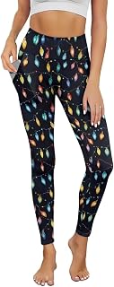 Women's Yoga Pants Stretch High Waisted Tummy Control Leggings with Pockets for Workout Exercise Size XS-3XL