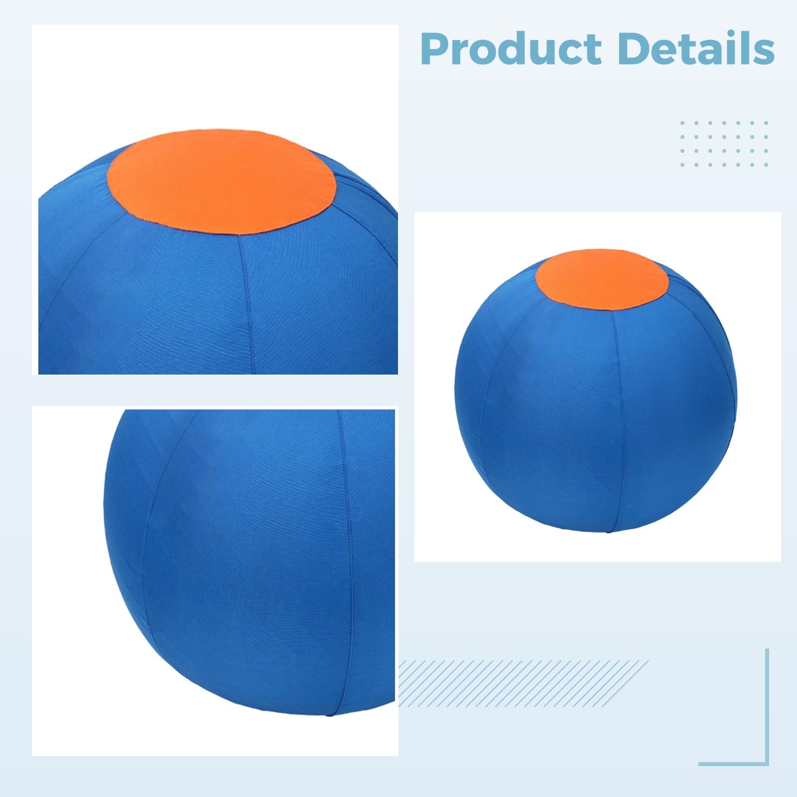 Pelota de entrenamiento para perros, pelota de pastoreo azul, juguete de pelota de caballo de PVC y poliéster de 17.7 pulgadas, pelota de entrenamiento para mascotas, fomenta el instinto natural de