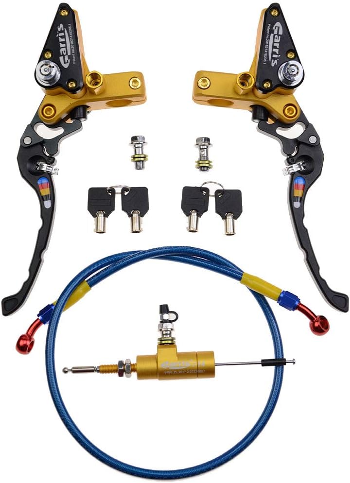 WOOSTARMotorcycle Hydraulic Clutch Kit Master Cylinder with CNC Brake Lever Replacement for Suzuki GSX650F CR250 Kawasaki Dirt Pit Bike Gold