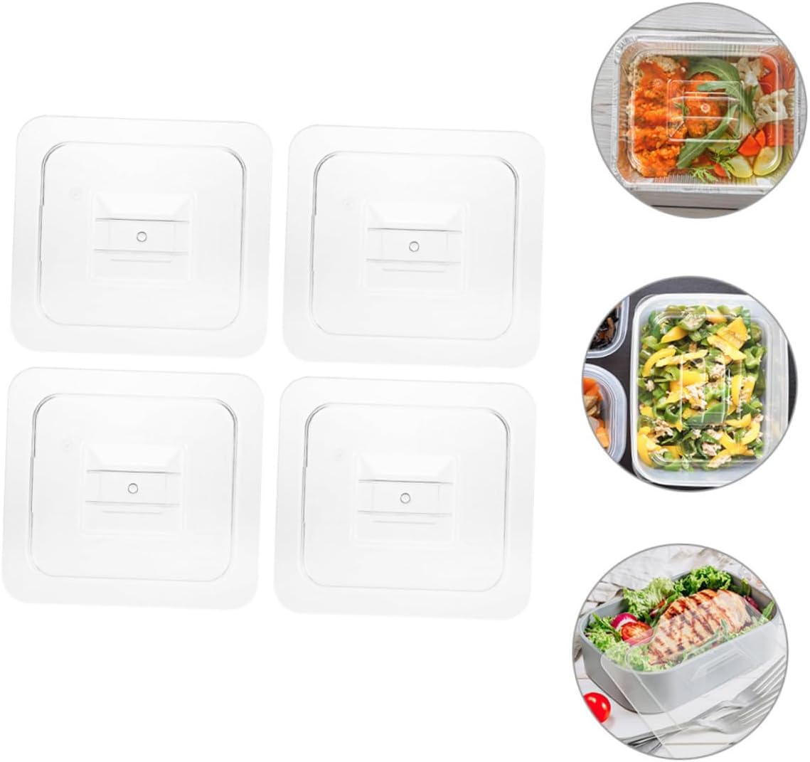 OUNONA 4pcs Food Storage Container Lids for Boxes Snack Boxes Dessert Displays Salad Cases