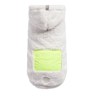 Chaqueta con Capucha para Perros GF Pet Cozy Hoodie – Suéter de Felpa Suave para Protección contra el Frío | para Perros Pequeños, Medianos y Grandes | Cálido, Cómodo y Duradero – Blanco - M