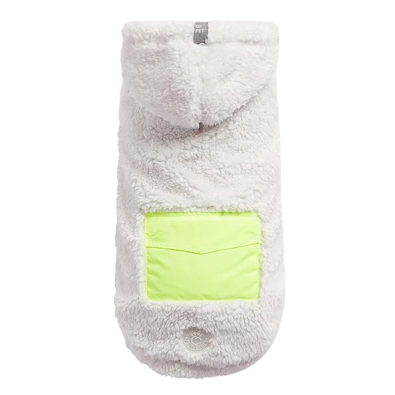 Chaqueta con Capucha para Perros GF Pet Cozy Hoodie – Suéter de Felpa Suave para Protección contra el Frío | para Perros Pequeños, Medianos y Grandes | Cálido, Cómodo y Duradero – Blanco - M