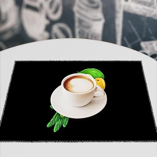 Miniatura 7 de Green Parrot Placemats Set of 6 Resistant Table Mats Washable Place Mats for Dinner Party Table Decoration