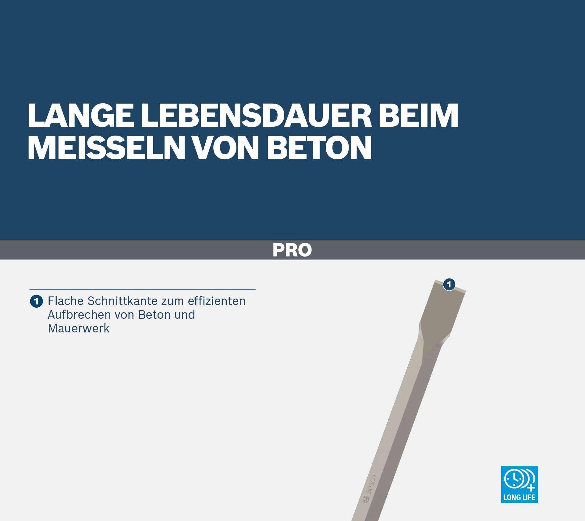 Bosch 1x Burin plat PRO Hex 28-4C (pour Béton, Brique, Ø mm, Professional Accessoire Brise-béton)