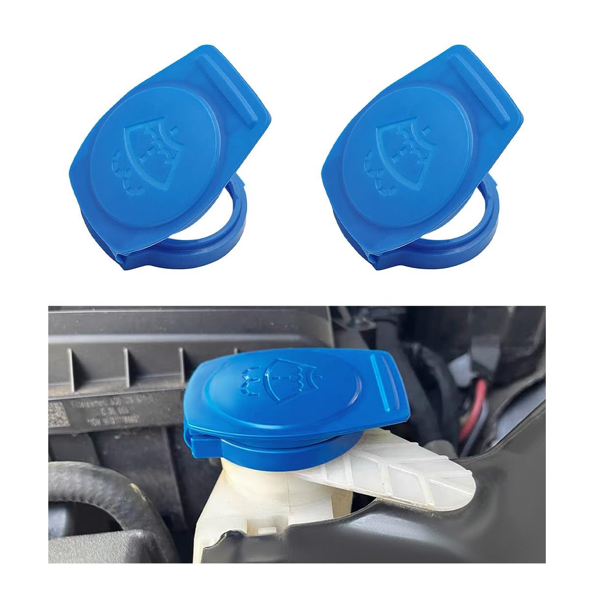 Suvnie 2PCS Windshield Wiper Washer Fluid Reservoir Tank Bottle Cap Cover, OE Number 3Q0955455, Car Wiper Bottle Cover Replacement Compatible with Jetta 2019-2021, Car Accessories