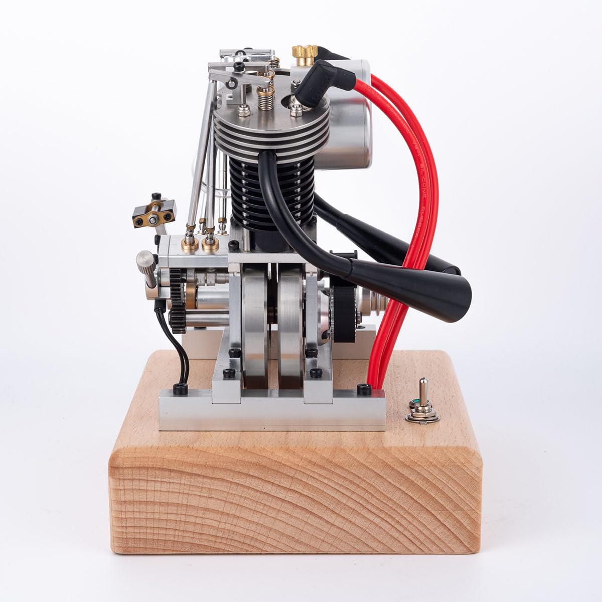 V-Twin benzynowy silnik spalinowy, zestaw modelarski, 4-suwowy silnik benzynowy z rozrusznikiem nożnym, metalowy zestaw do montażu, prezent dla dorosłych i entuzjastów techniki (RTR)