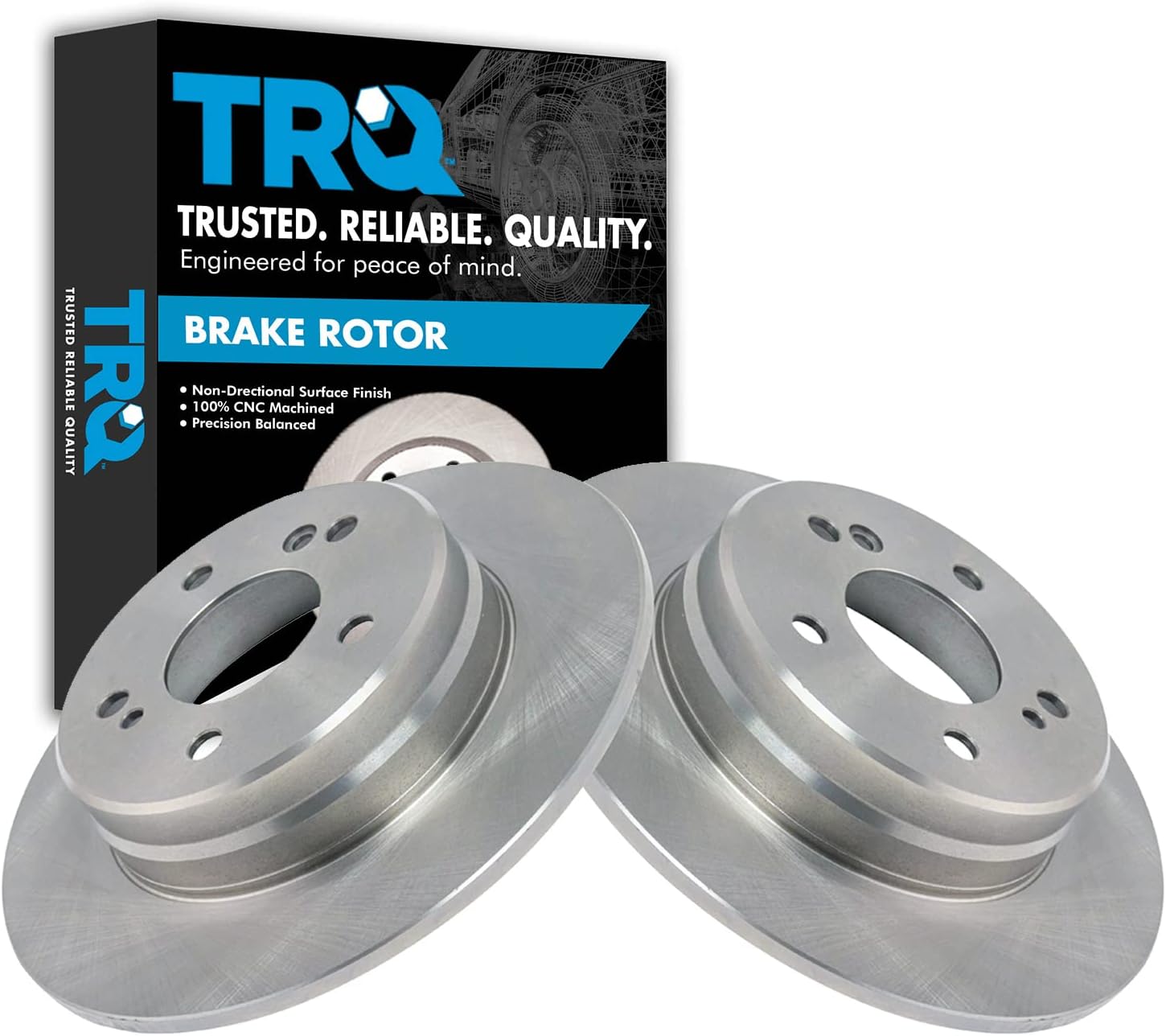 TRQ Rear Disc Brake Rotor Pair Set for 300CE / 300TD / 300TE / C230 / C240 / C280 / Crossfire / E300 / E320 / SLK230 / SLK280 / SLK300 / SLK320 / SLK350