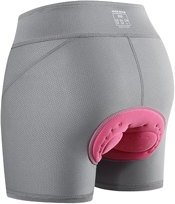 WOSAWE Womens Cycling Underwear Breathable MTB 3D Padded Spinning Class Shorts