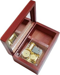 FnLy Caja Musical de Madera con 18 Notas, Caja de música con diseño de Padrino, tamaño pequeño, Color marrón
