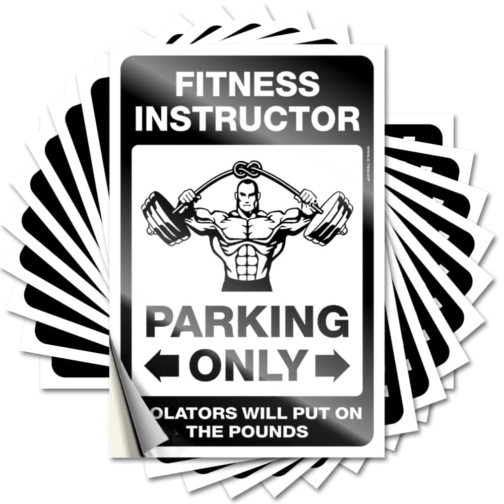 Decals Funky Room Decor Durable Vinyl - Fitness Instructor Parking Only Hat for Western Use(8X12CM)