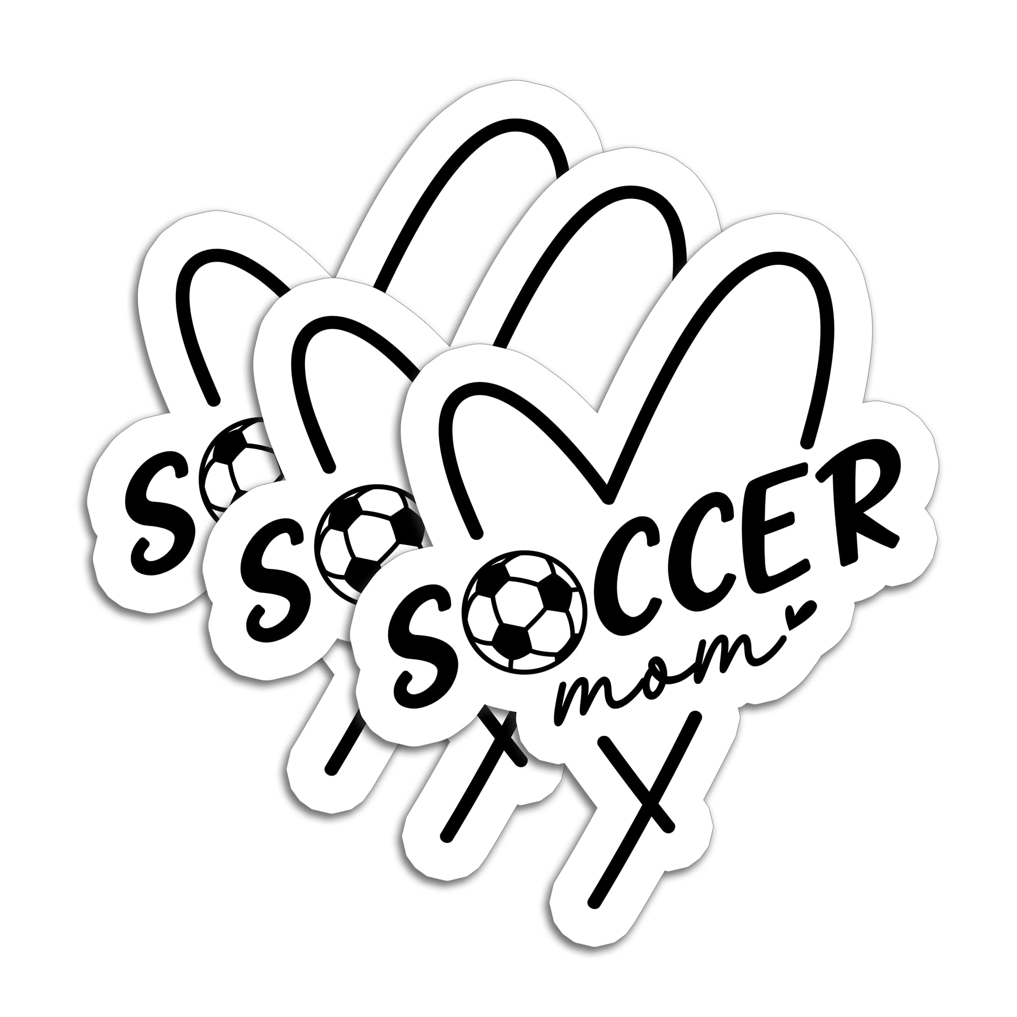 (3Pcs) Soccer Mom Stickers Soccer Mom Essentials Waterproof Vinyl Decals for Water Bottle Scrapbook Laptop Phone Tumbler, Soccer Decal for Moms Mamas