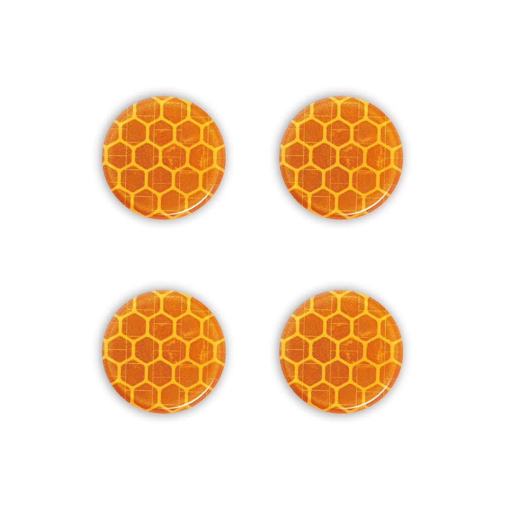3D Stickers Diamond Refractive Circles, Orange, Set of 4