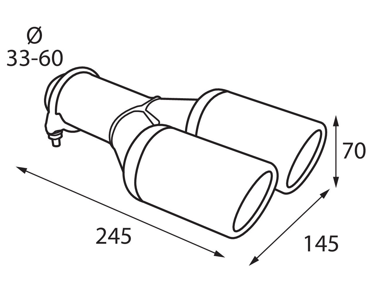 Lampa 40880 Embout d'échappement TS de 43