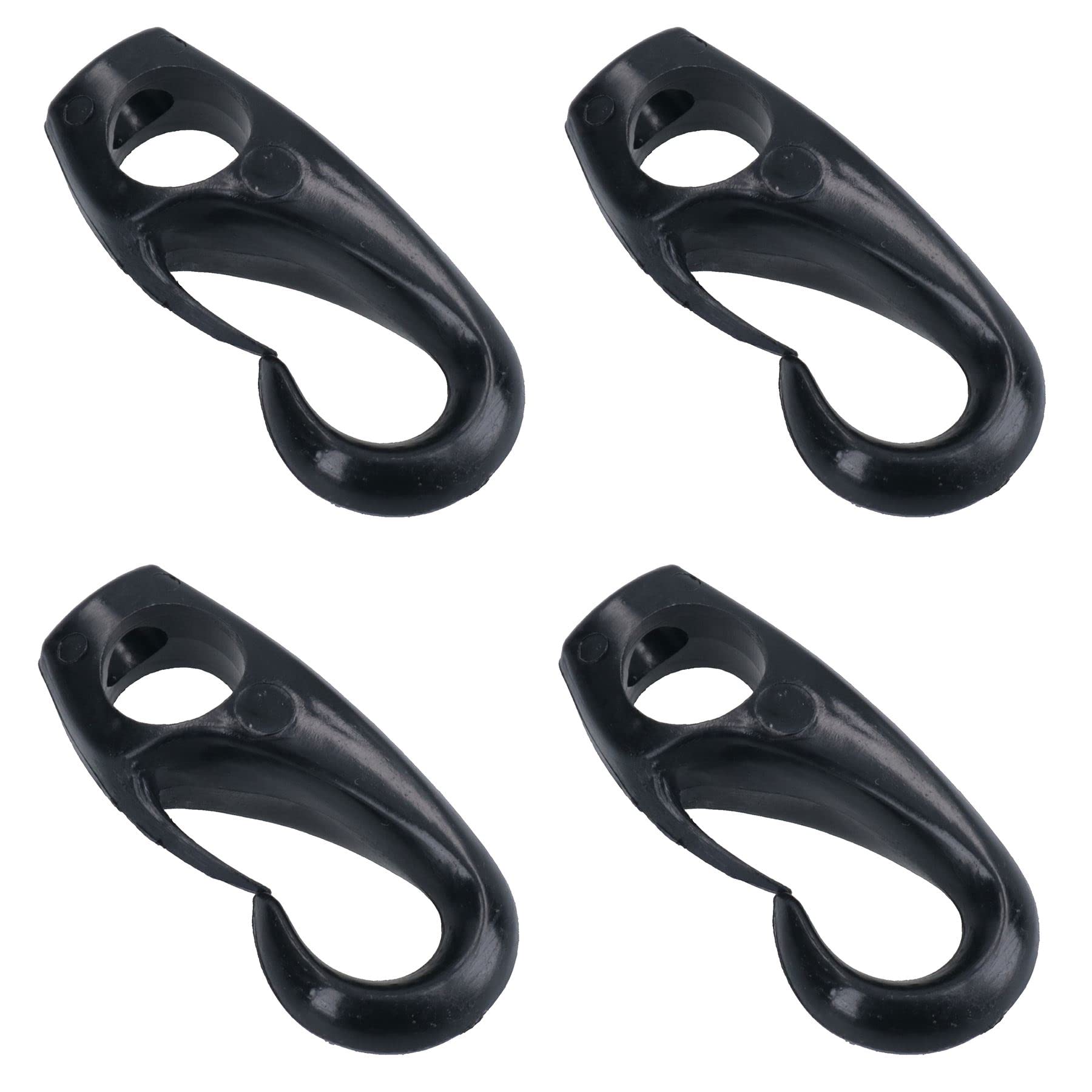 Crochet 8mm pour corde élastique AB Tools en nylon noir antirouille x4