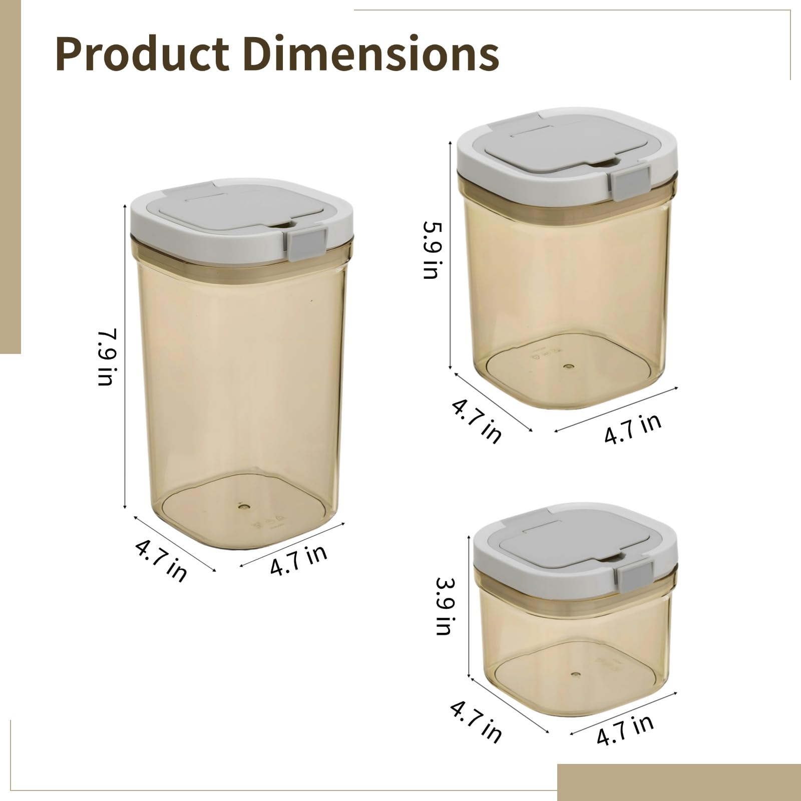 3-teiliges luftdichtes Frischhaltedosen-Set, stapelbare Küchenbehälter mit Löffeln, für Kaffee, Zucker, Mehl, Tee, Müsli, Trockenwaren-Organisation
