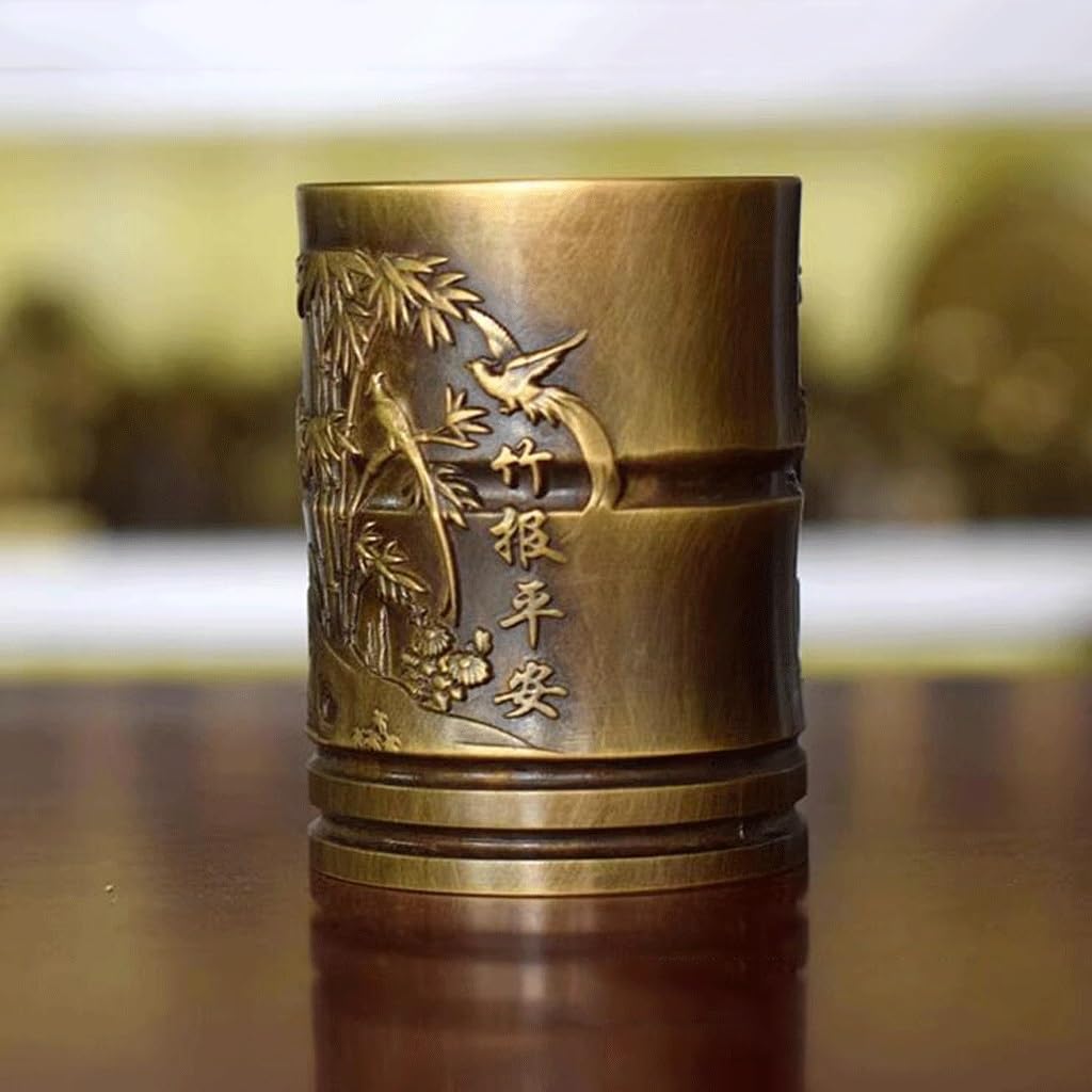 Portalápices pequeño de cobre, portalápices de cálculo de ábaco, portalápices de ábaco Ruyi, portalápices de cálculo de ábaco manual de latón, uso doméstico