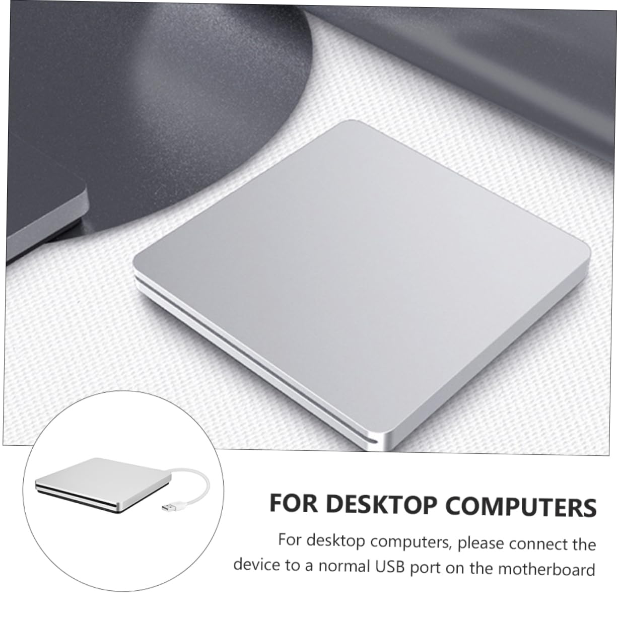 HEMOTON Unità Dvd Esterna 8x Abs Argento per Laptop e Computer | Riproduzione Musicale e Installazione Software, USB 3.0, Formato CD Rom/dvd Rom, Uso Domestico