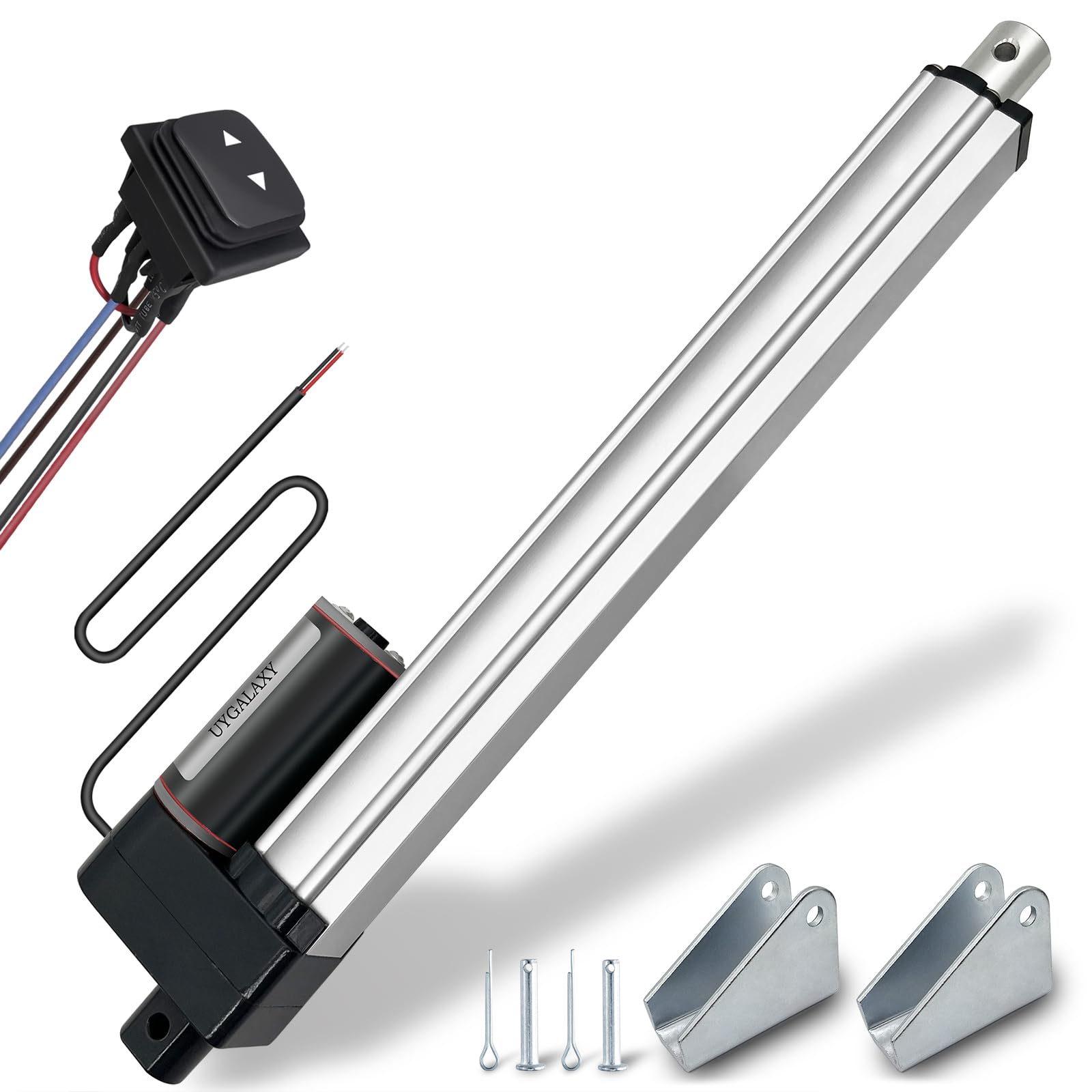 UYGALAXY Linear Actuator 4 Inch Stroke with Mounting Bracket, DC12V 900N(200lbs) IP65 Waterproof 12mm/s Quiet Low Noise Motor for DIY Chicken Coop Electric Recliner Lift Massage Bed Sofa (4") — Amazon image 14