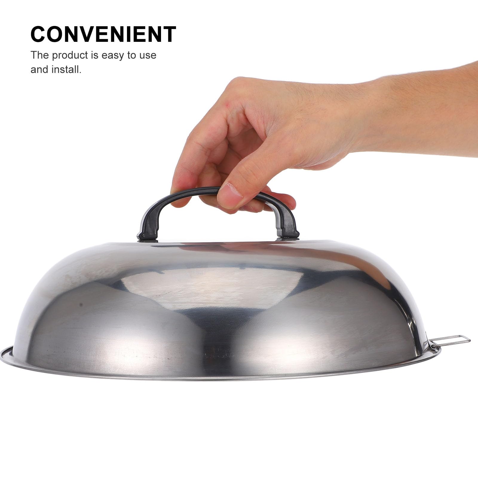Toyvian Strumento di Cottura Coperchio Bombato 30 CM in Acciaio Inossidabile Manico, Compatibile Pentole e Wok, per Mantenere Freschi gli Alimenti Durante la Cottura