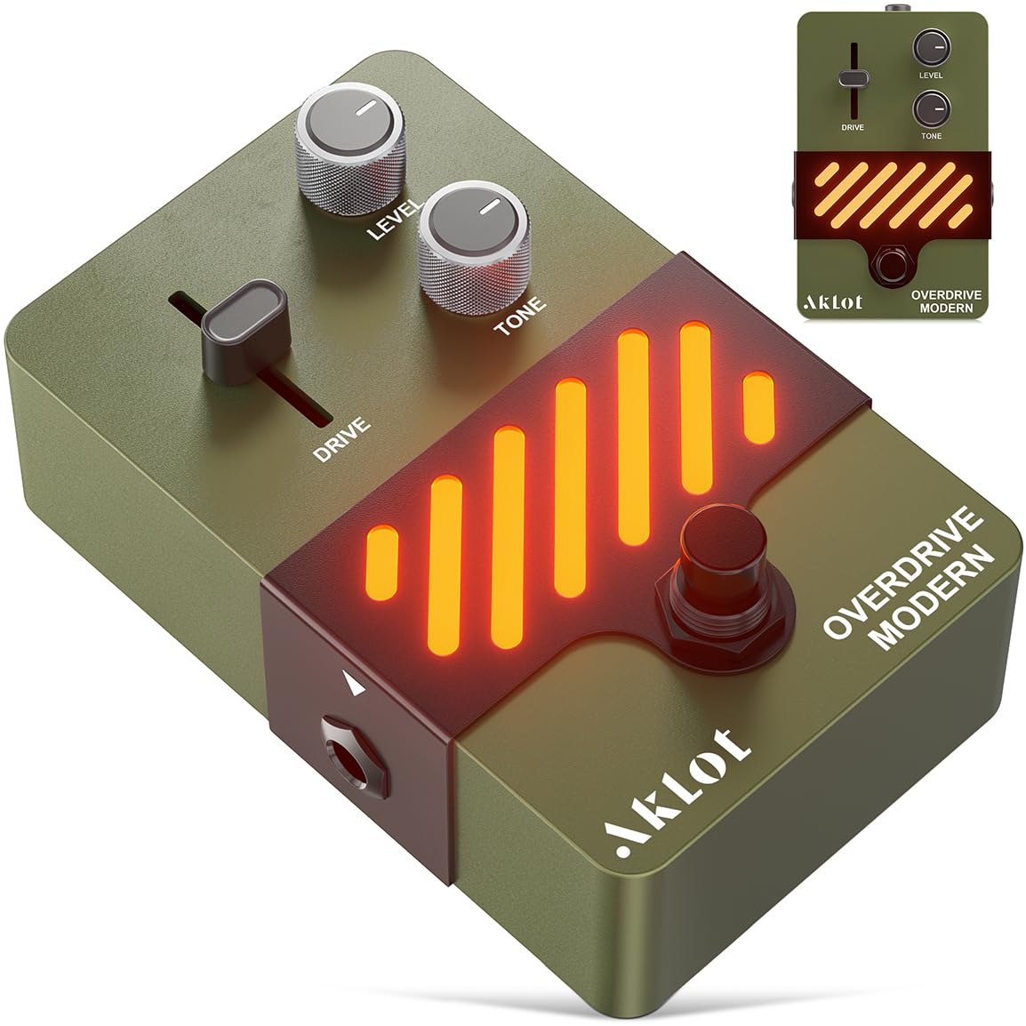 AKLOT Modern Overdrive Guitar Pedal: From Light Breakup to Rich Saturated Drive, Dynamic Touch-Responsive Overdrive, Gain &amp; Tone Controls, Mini Electric Guitar Pedal with True Bypass, NEON Torque