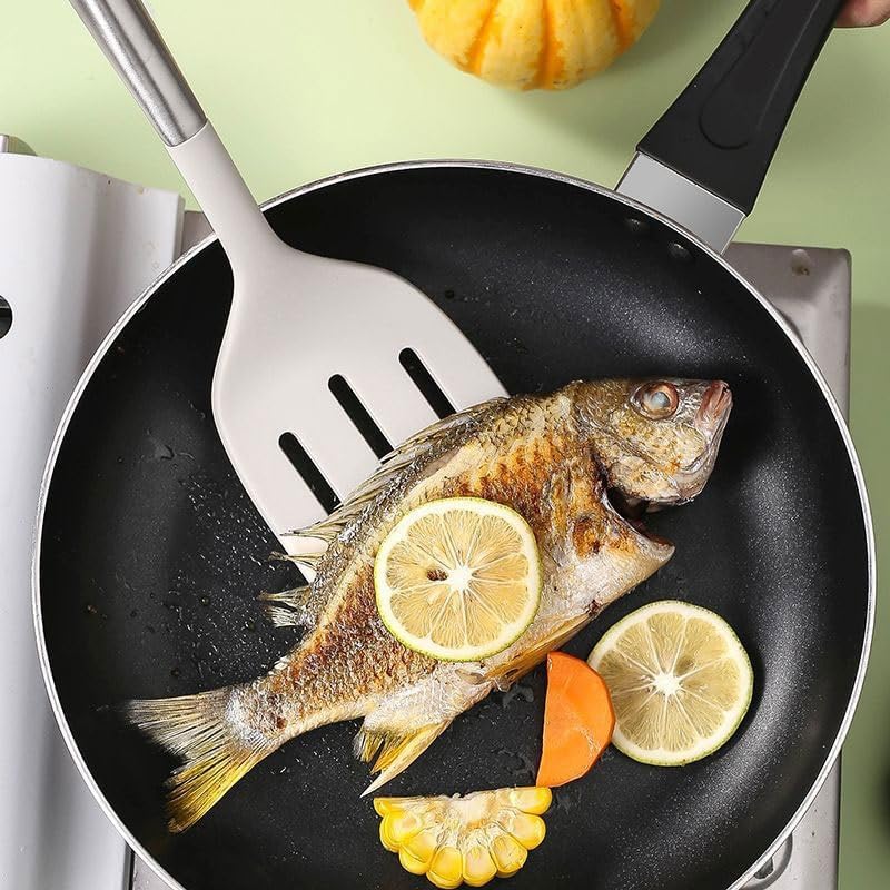 Stainless Steel Handle Silicone Kitchenware Spatula Spoon Set High Temperature Resistant