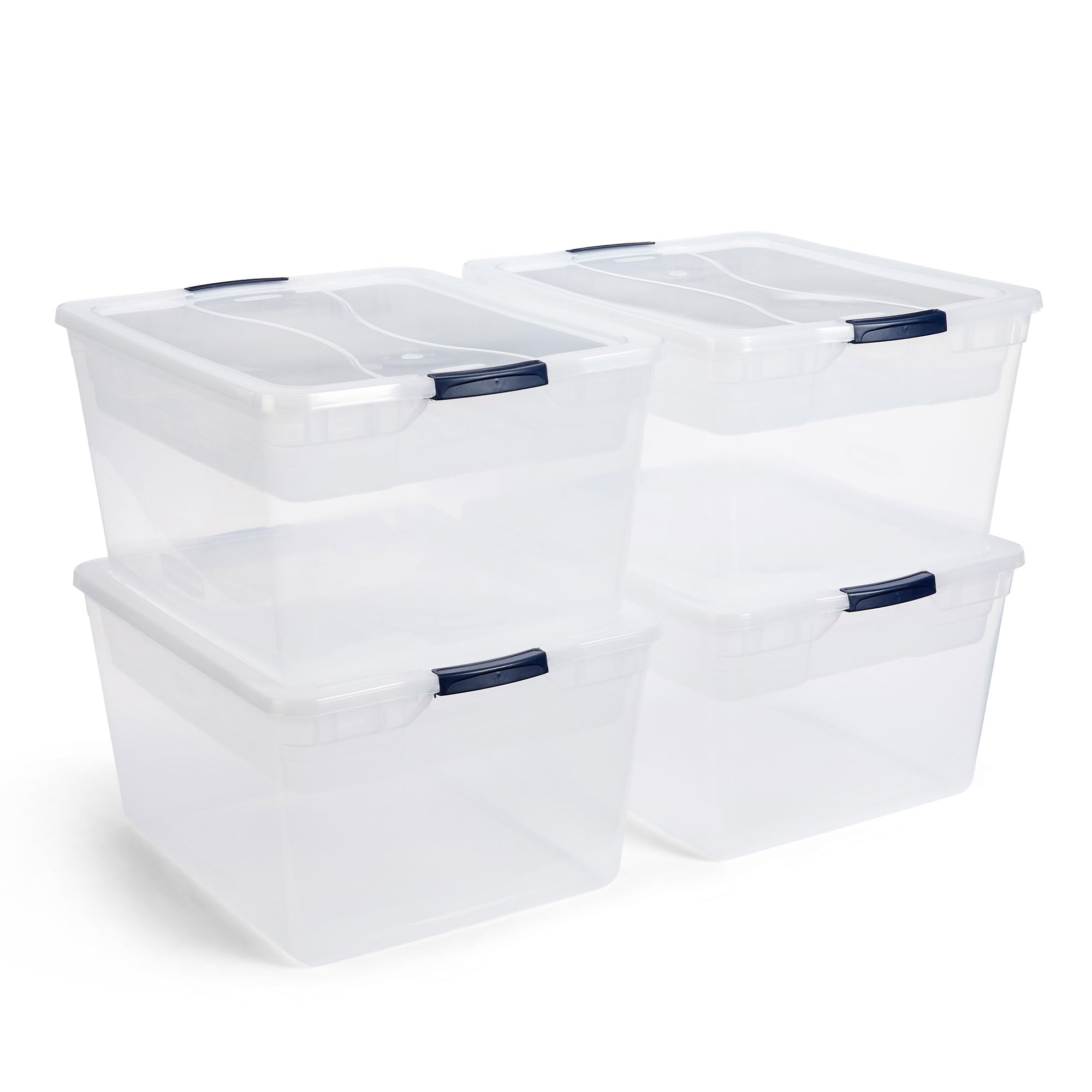 Amazon.com: Rubbermaid Cleverstore 74 Qt Clear Storage Bins with