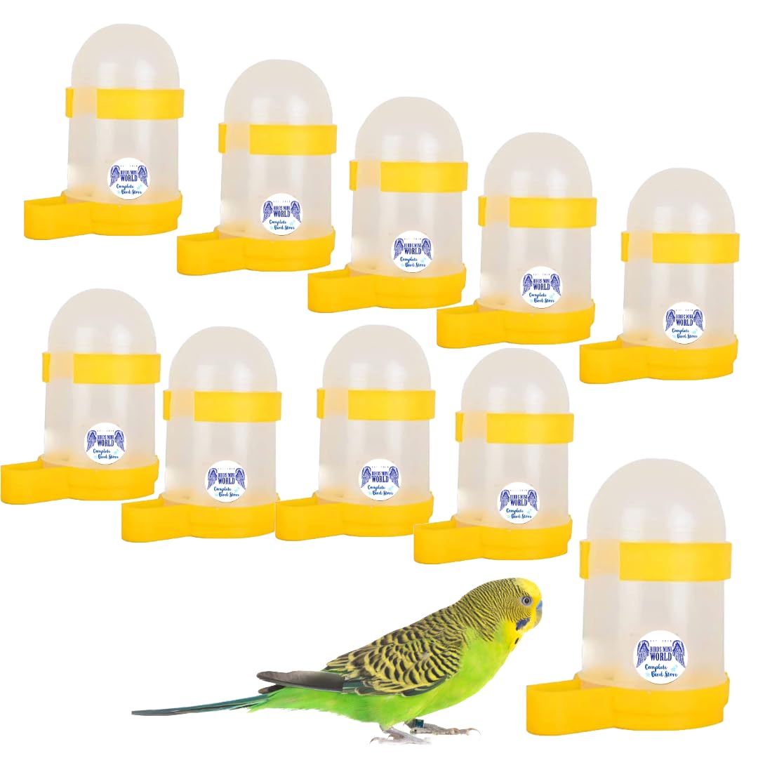 10 Birds Mini World 200ml Tube Shape Cage Food, Seed, Water Feeder Dispenser Cum Bowl with Removable Tray - No Spill No Mess Pack of 10 (B0CT2QP9Z2) Amazon Price History, Amazon Price Tracker