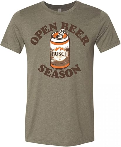 Busch Beer Hunting Open Beer Season Can Military Green Camiseta