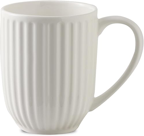 Hasense Taza de café de cerámica, taza de café de cerámica de 20 onzas con asa, diseño moderno acanalado taza de té para café con leche, cacao,